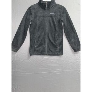 Columbia Steens Mountain II Jacket Boys M Charcoal Gray Mock Neck Zip Up Sweater